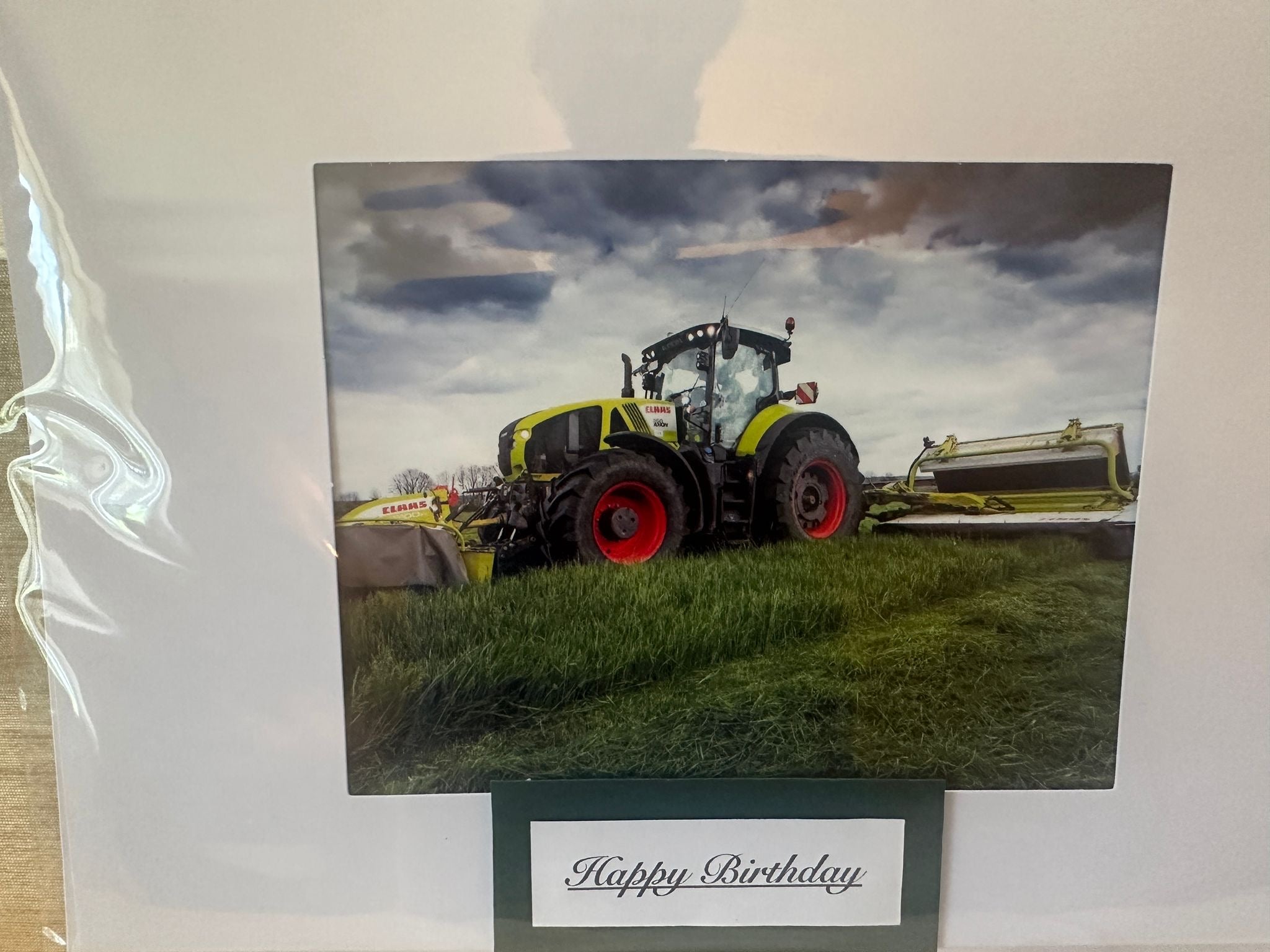 Happy birthday card tractor mowing