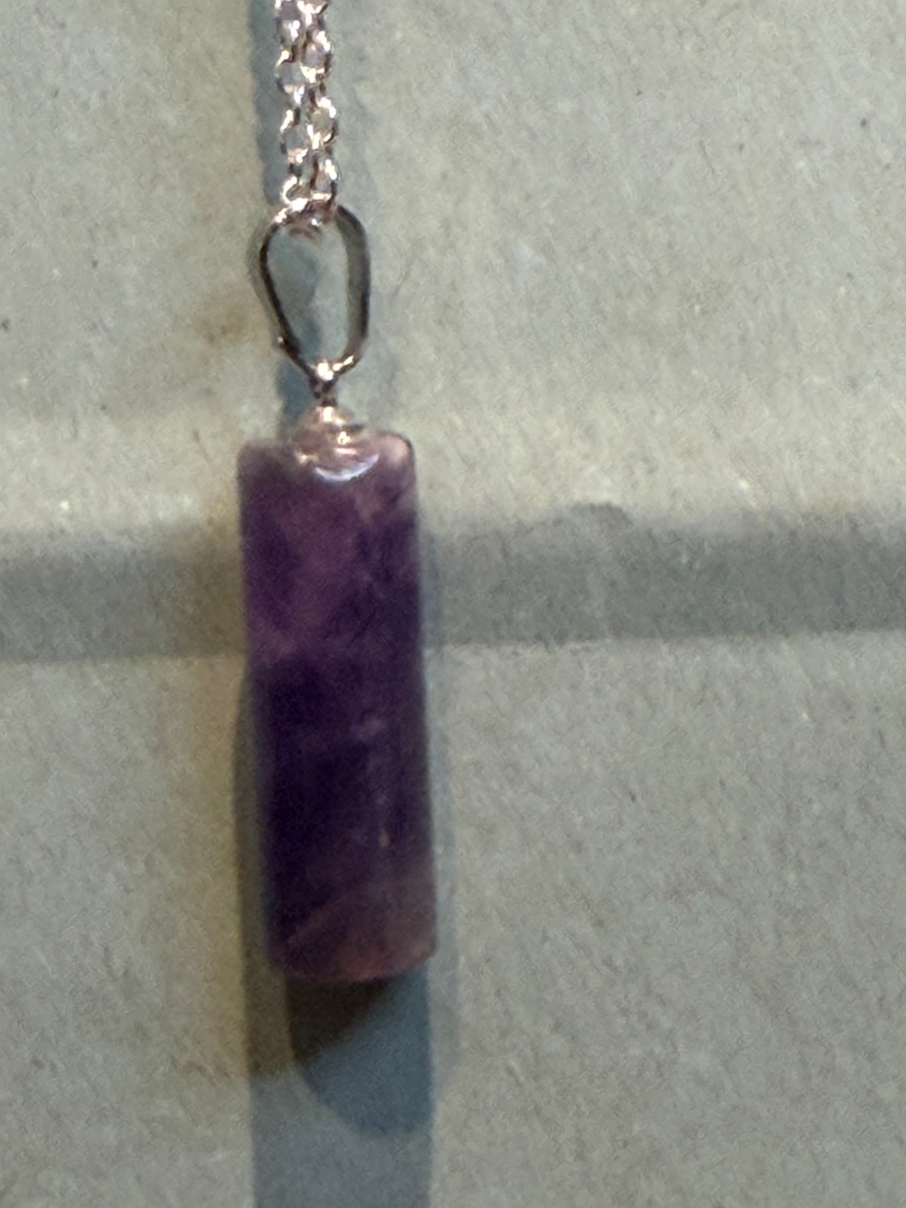 Smooth amethyst polished necklace