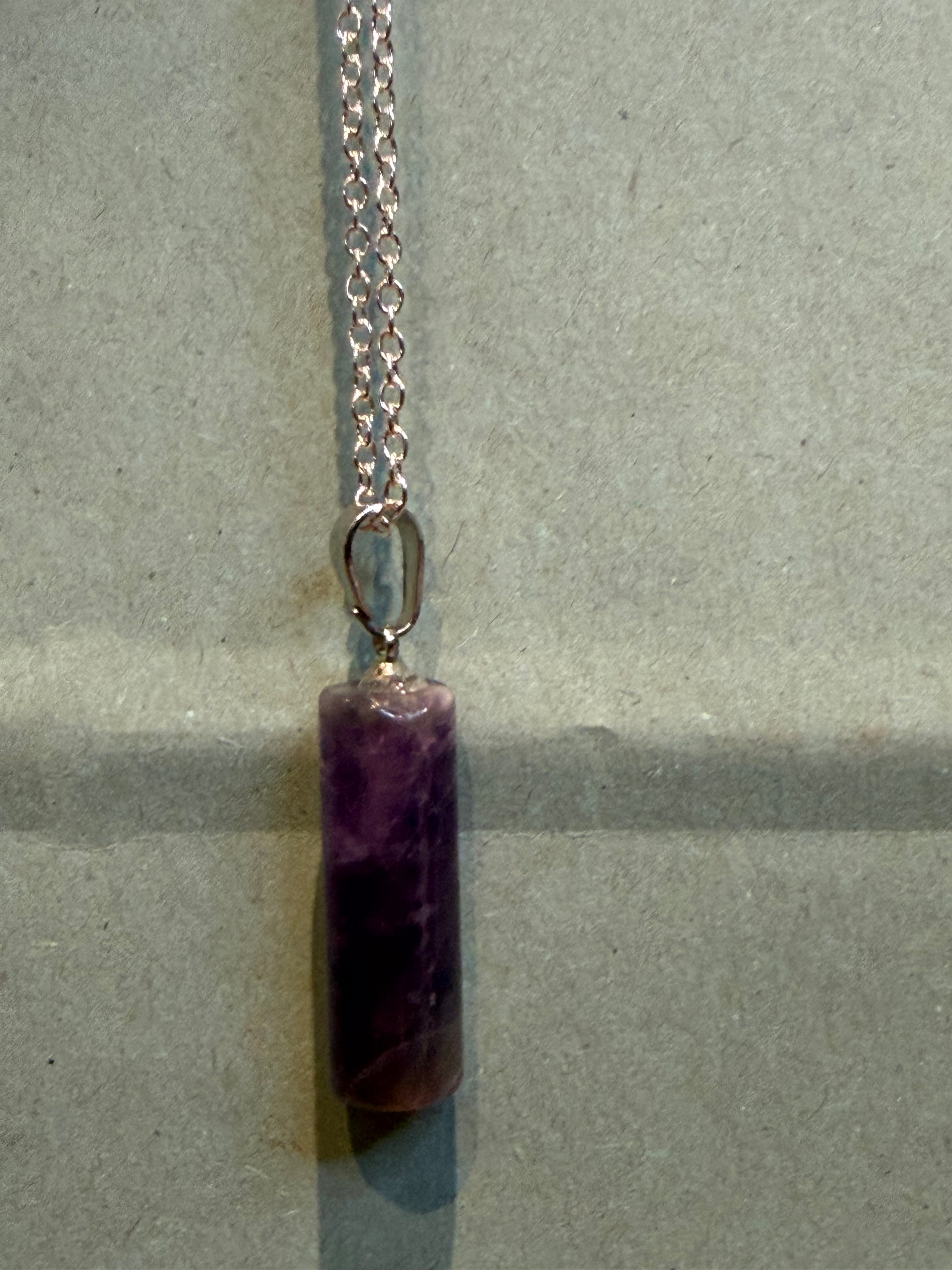Smooth amethyst polished necklace