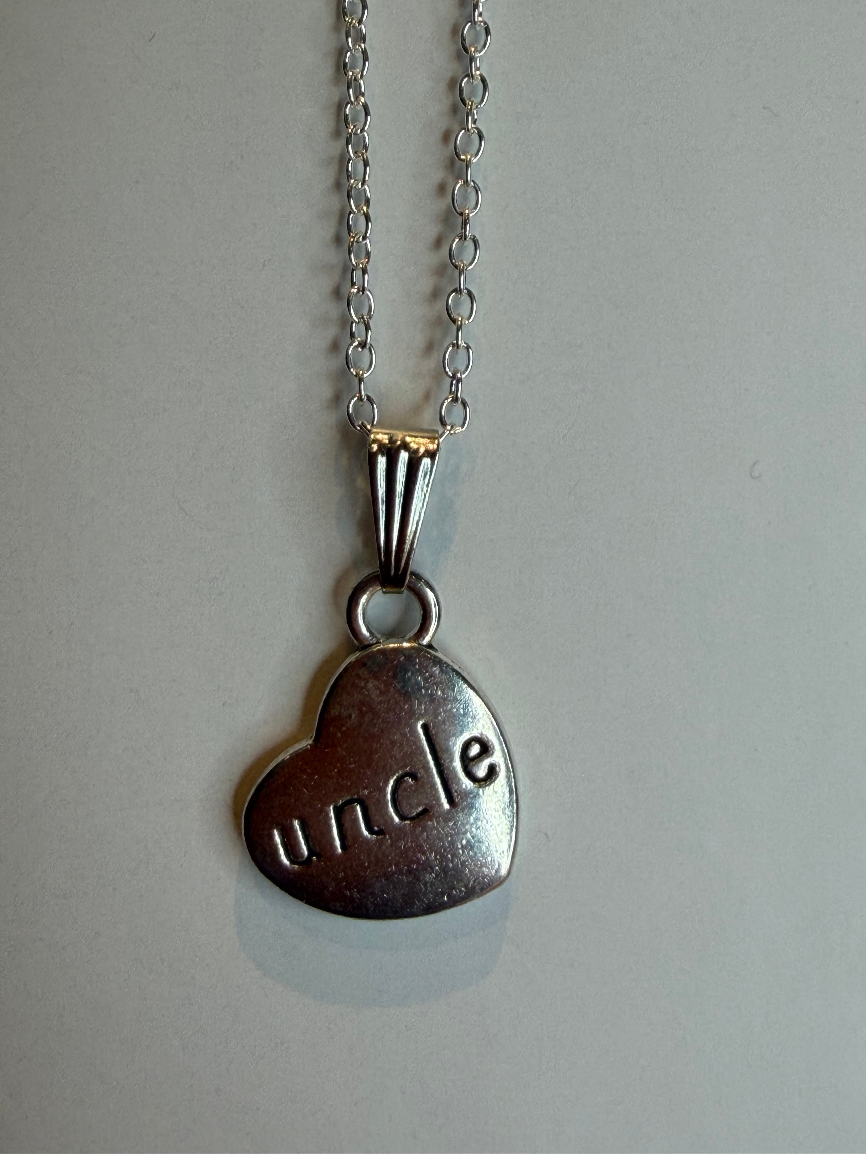 Uncle love heart necklace