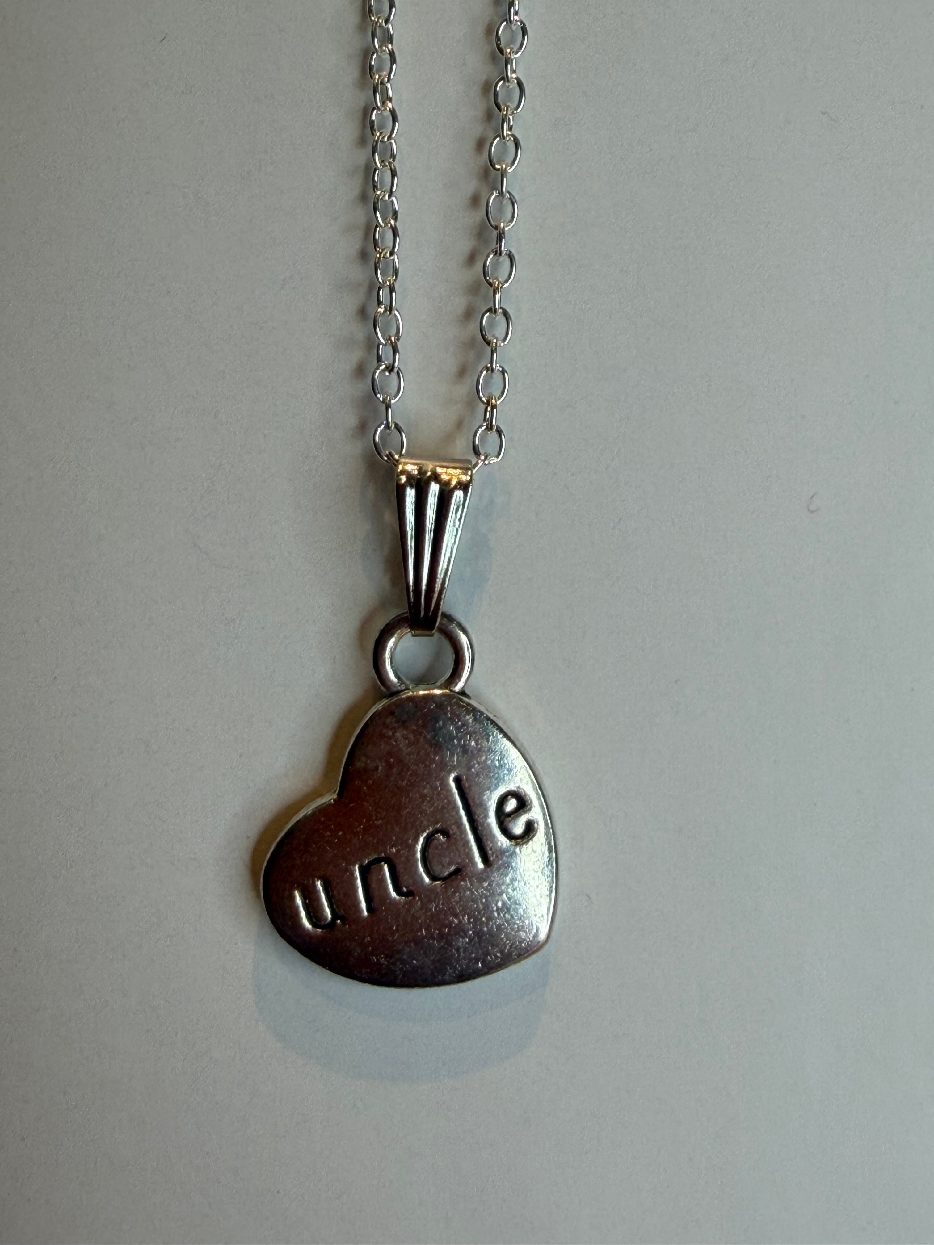 Uncle love heart necklace