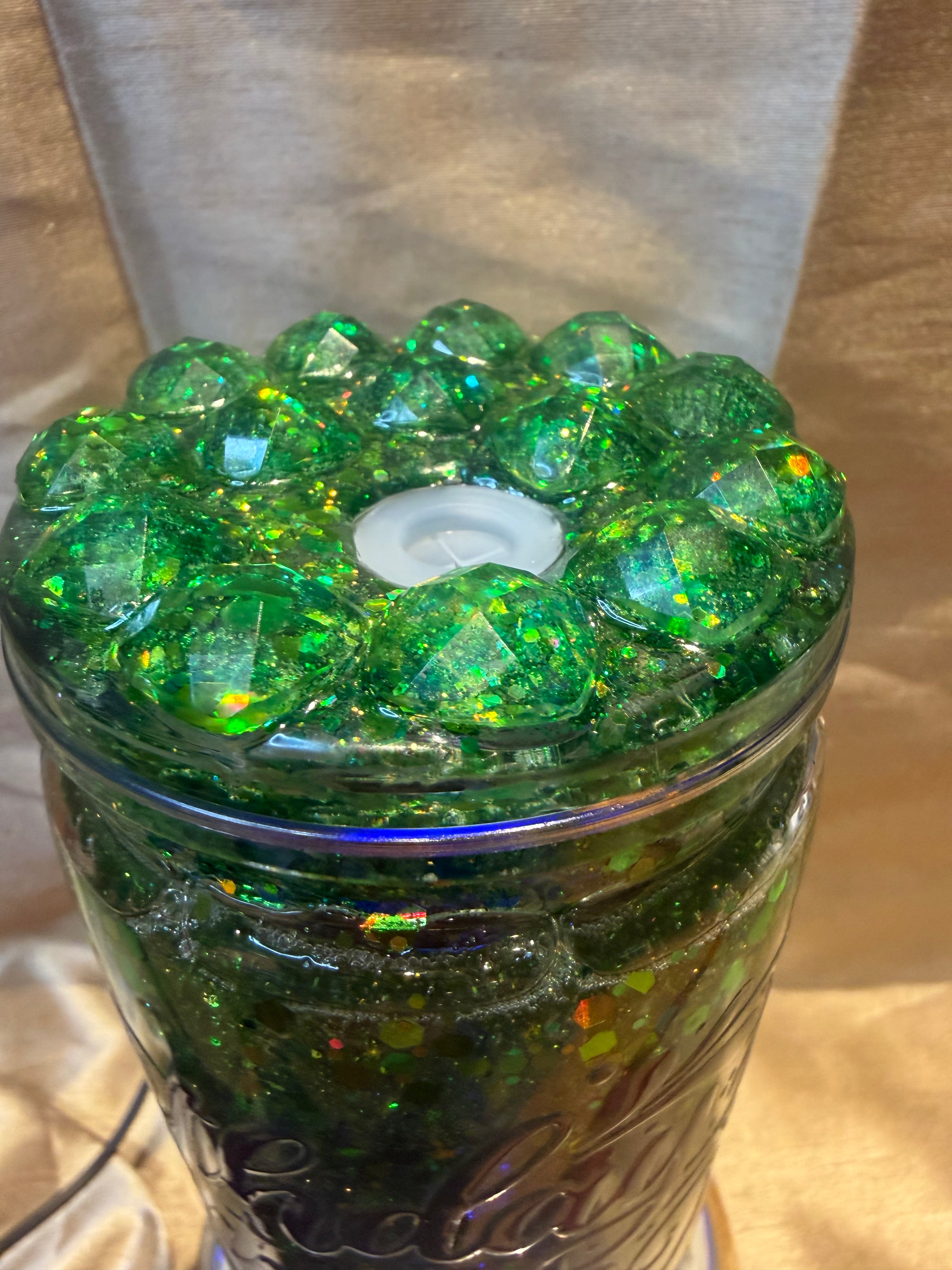 stunning  Birthday queen green 16 oz handcrafted snow globe tumbler