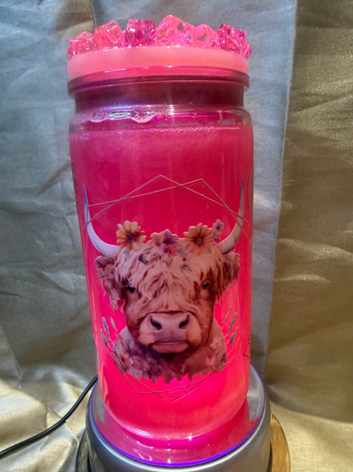 16 oz Custom Snow Globe Tumbler – Handcrafted & Personalised high land cow