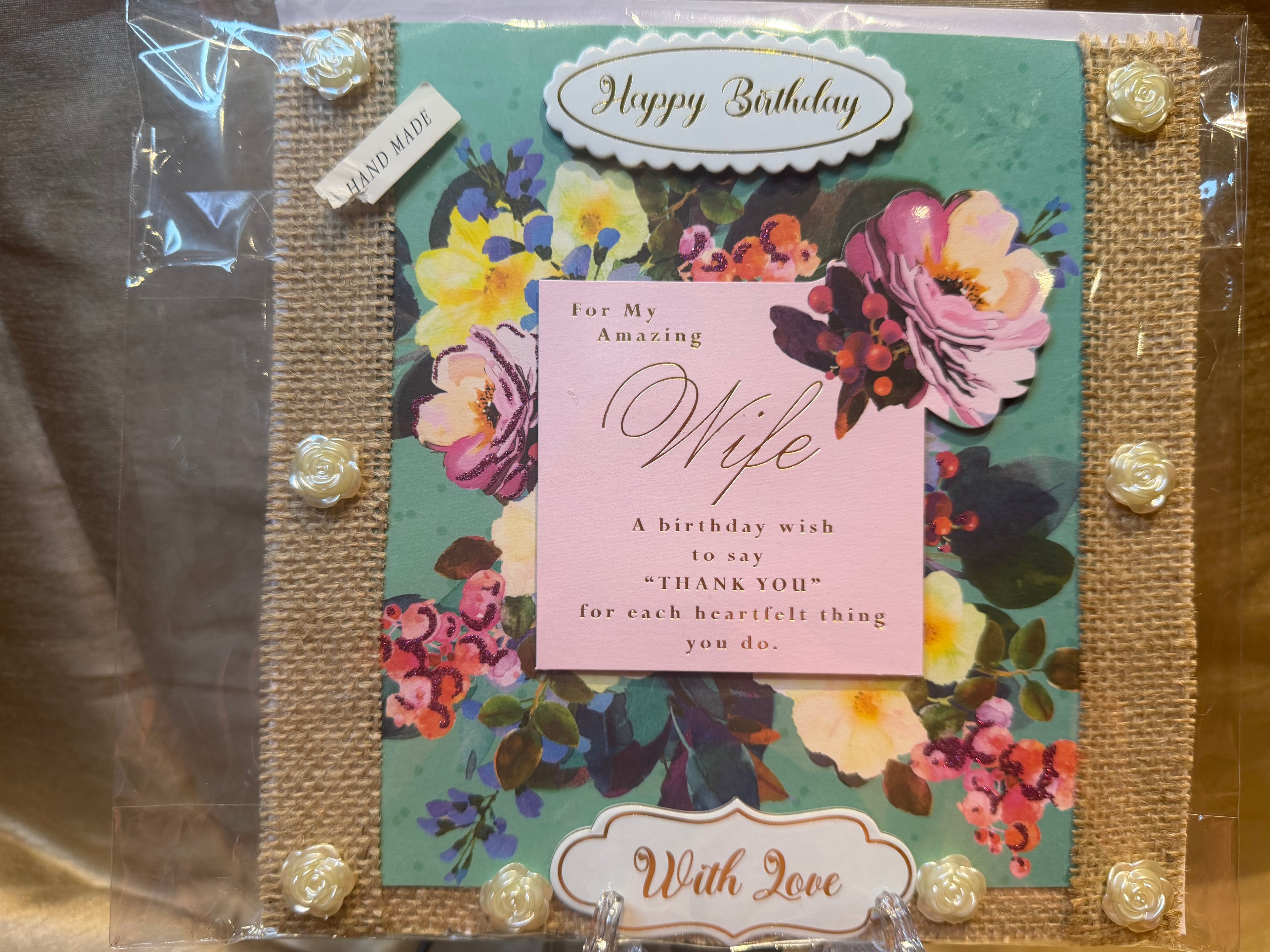Hand made Wife birthday card