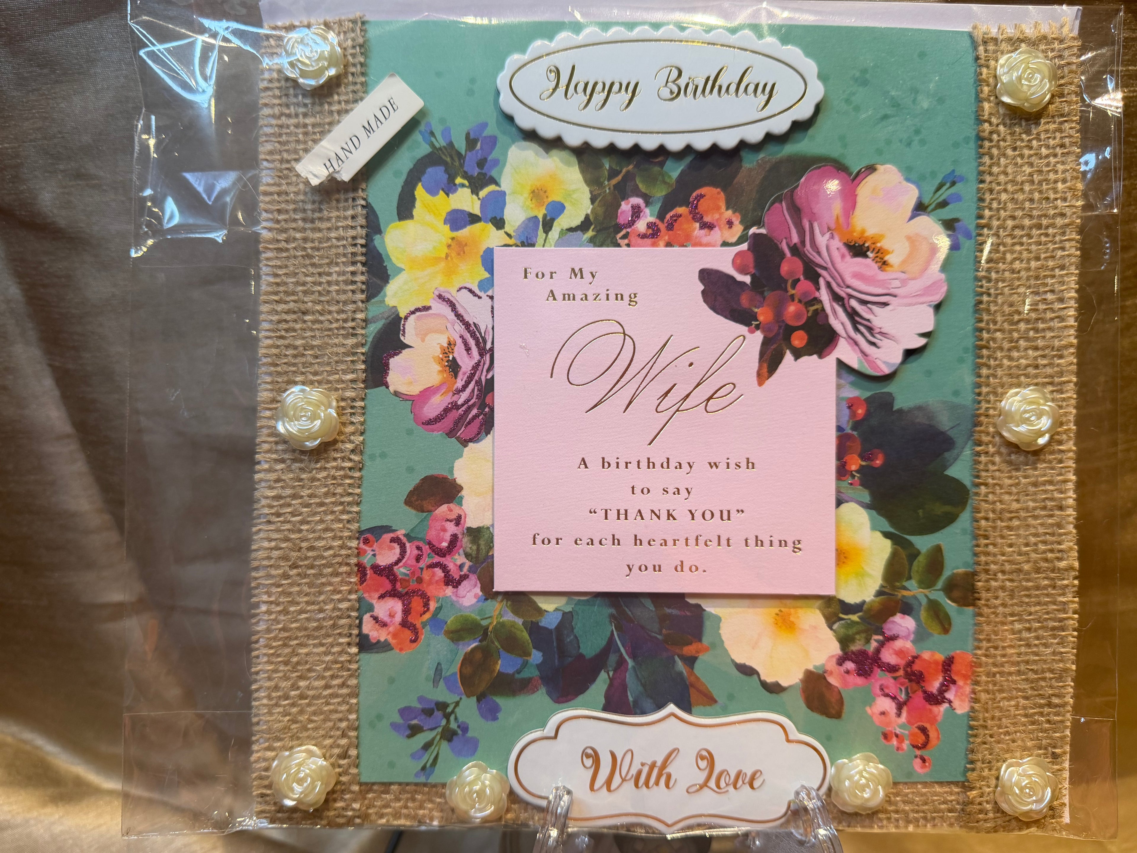 Hand made Wife birthday card