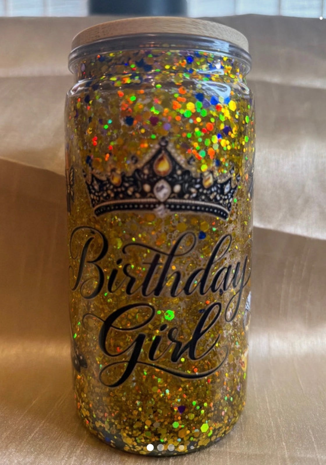 Birthday 16oz  snow globe tumbler