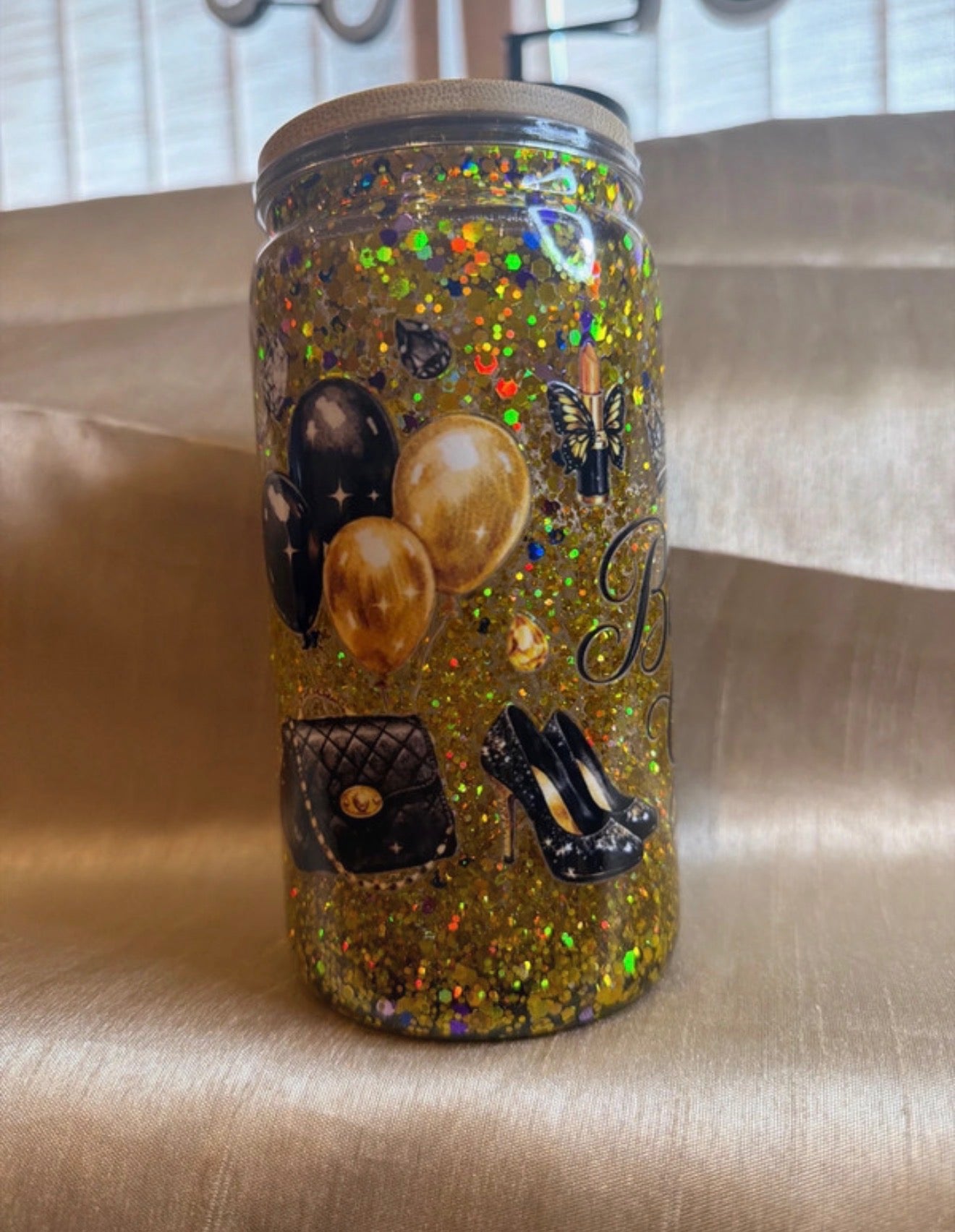 Birthday 16oz  snow globe tumbler