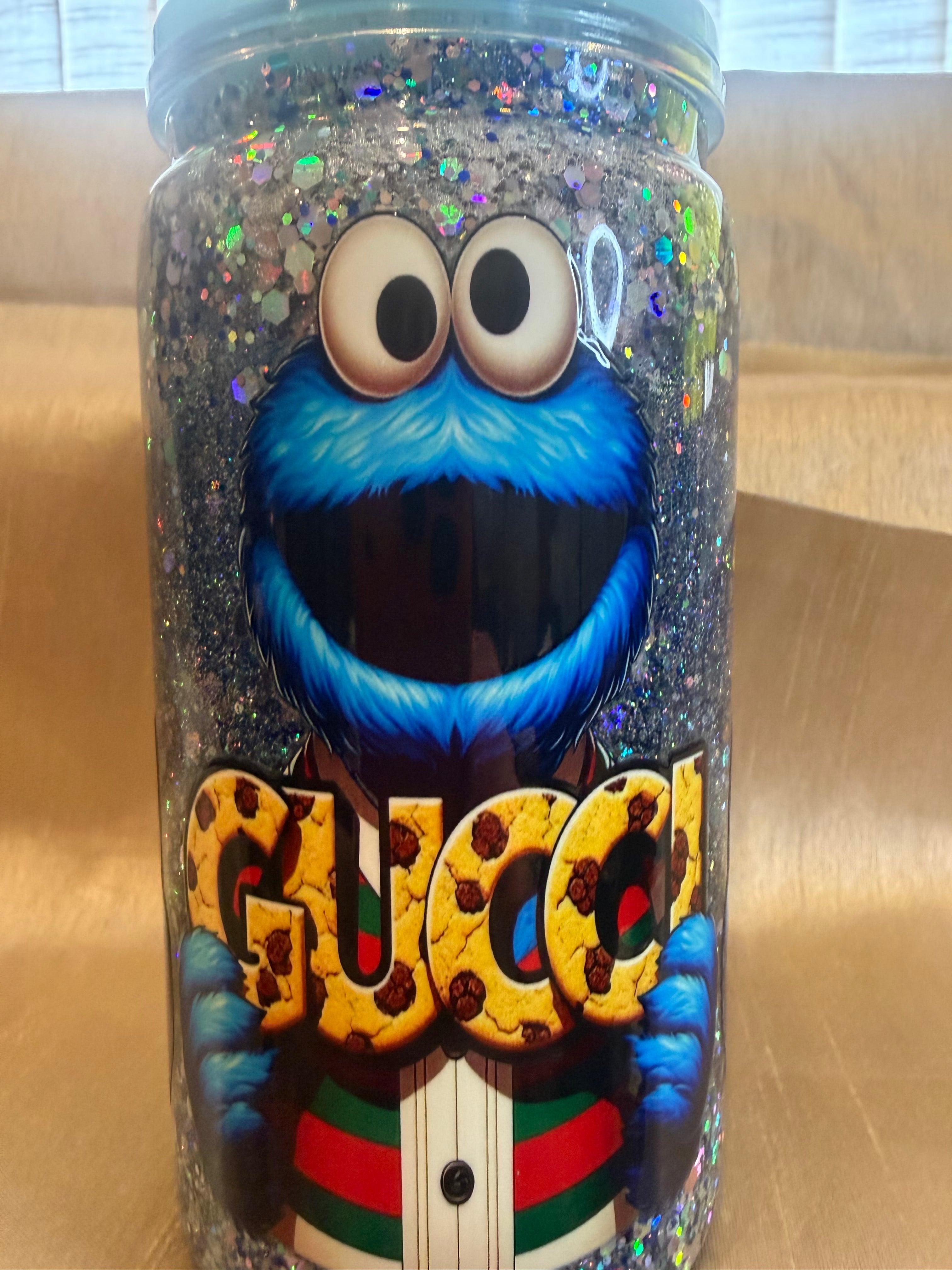 16oz Cookie Monster branded  snow globe