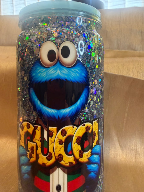 16oz Cookie Monster branded  snow globe