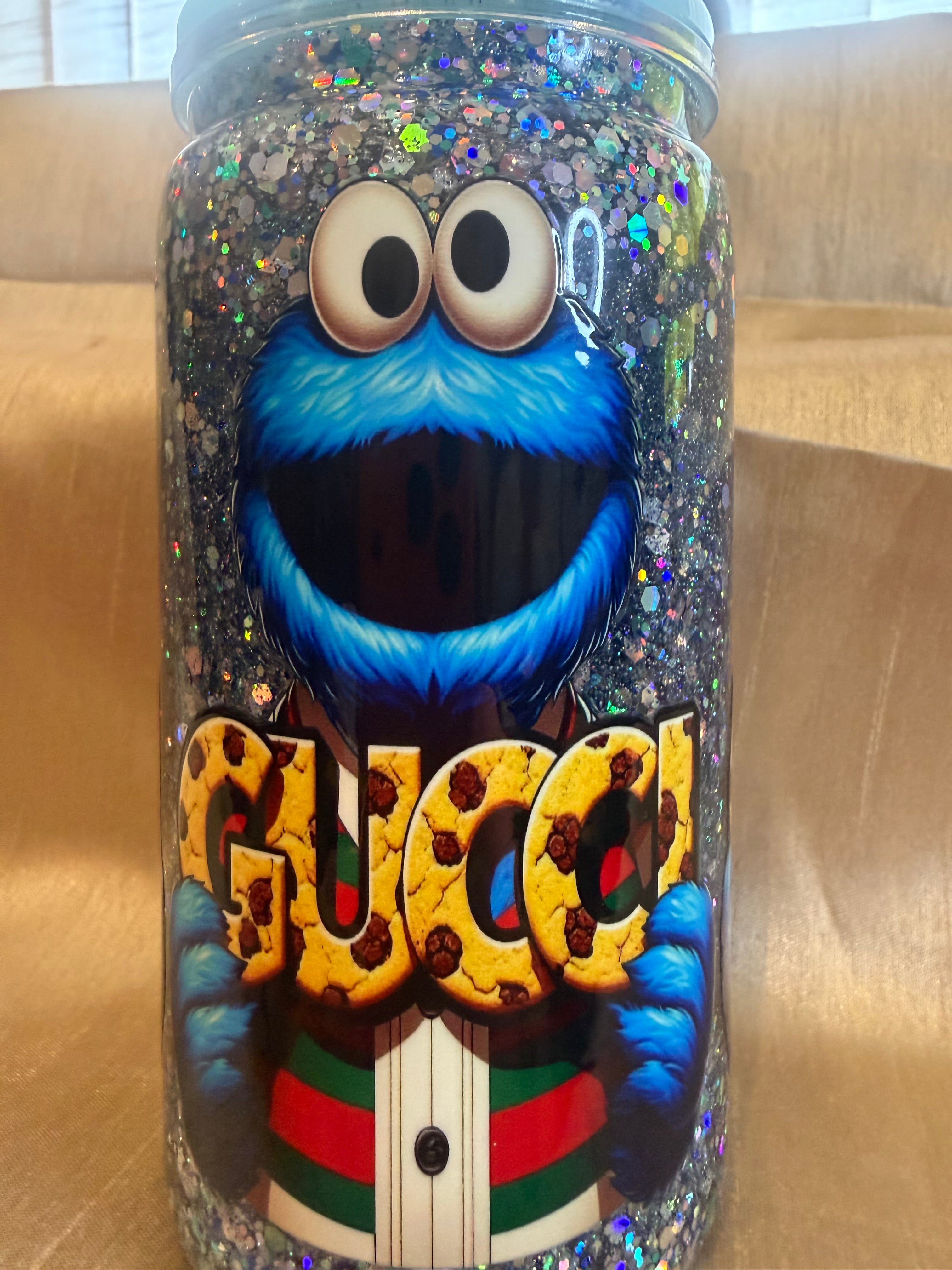 16oz Cookie Monster branded  snow globe