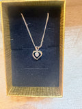 Silver heart cubic zirconia necklace