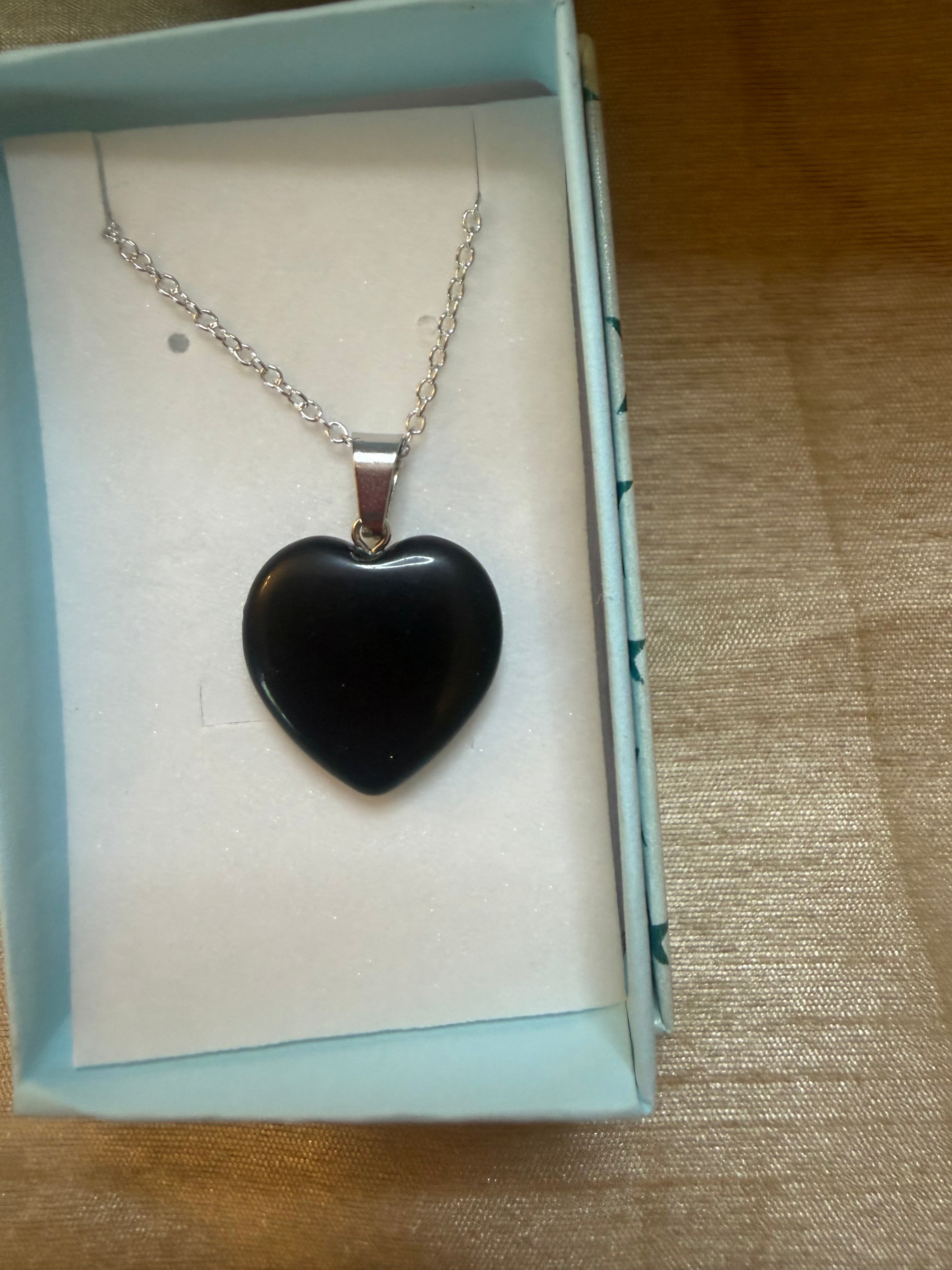 Obsidian crystal necklace