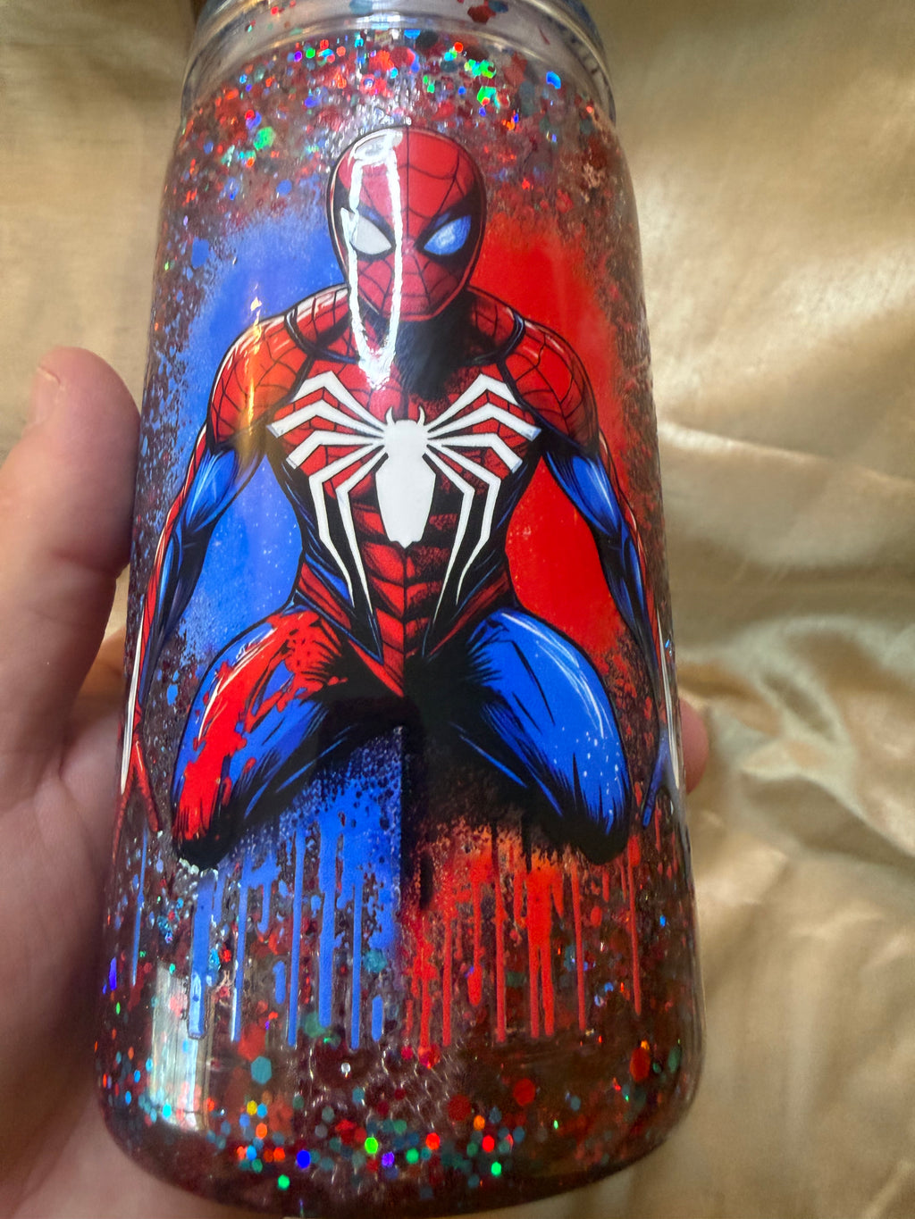 Spider-Man snow globe tumbler 16 oz
