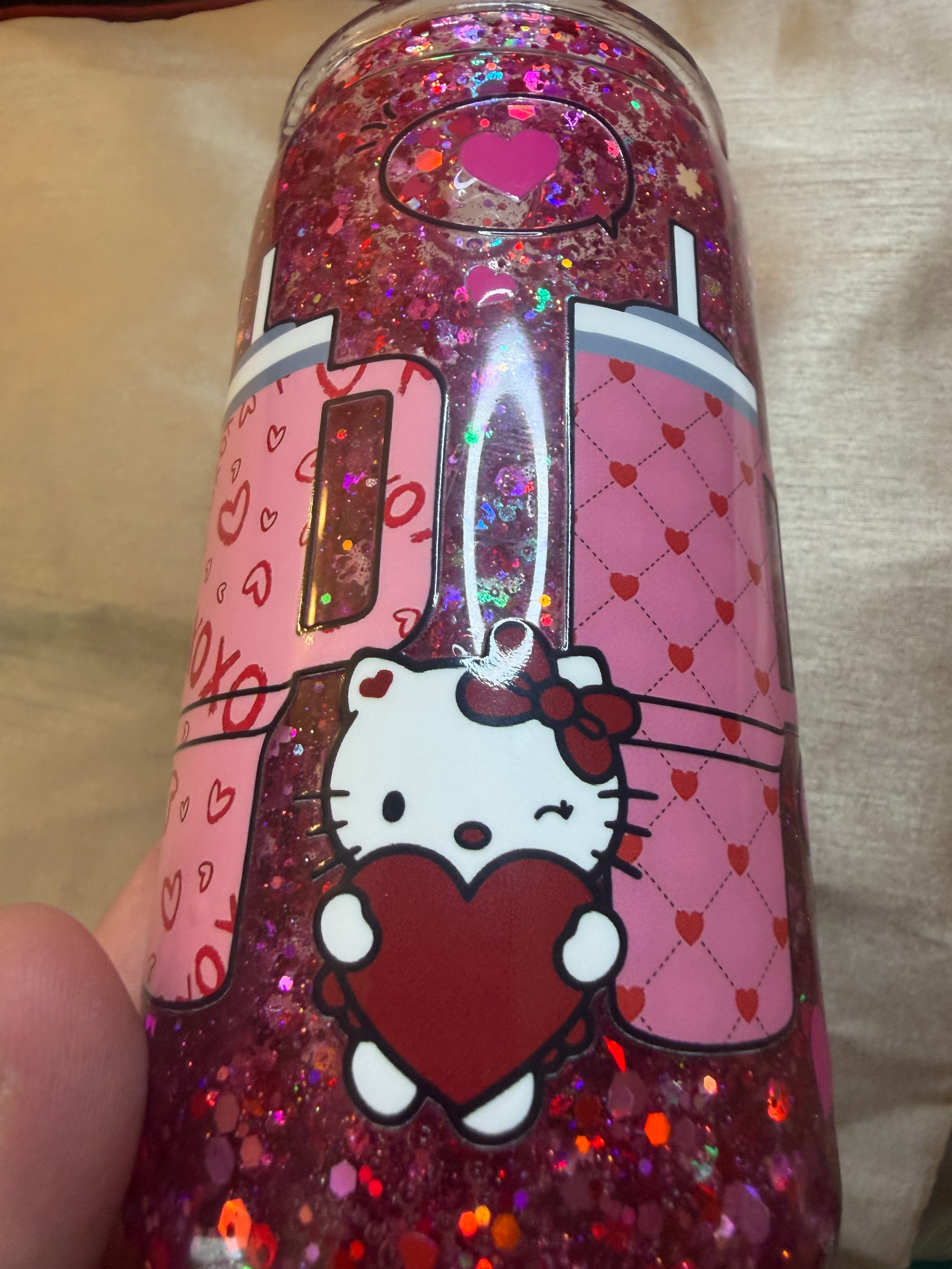 Hello kitty snow globe tumbler 16oz