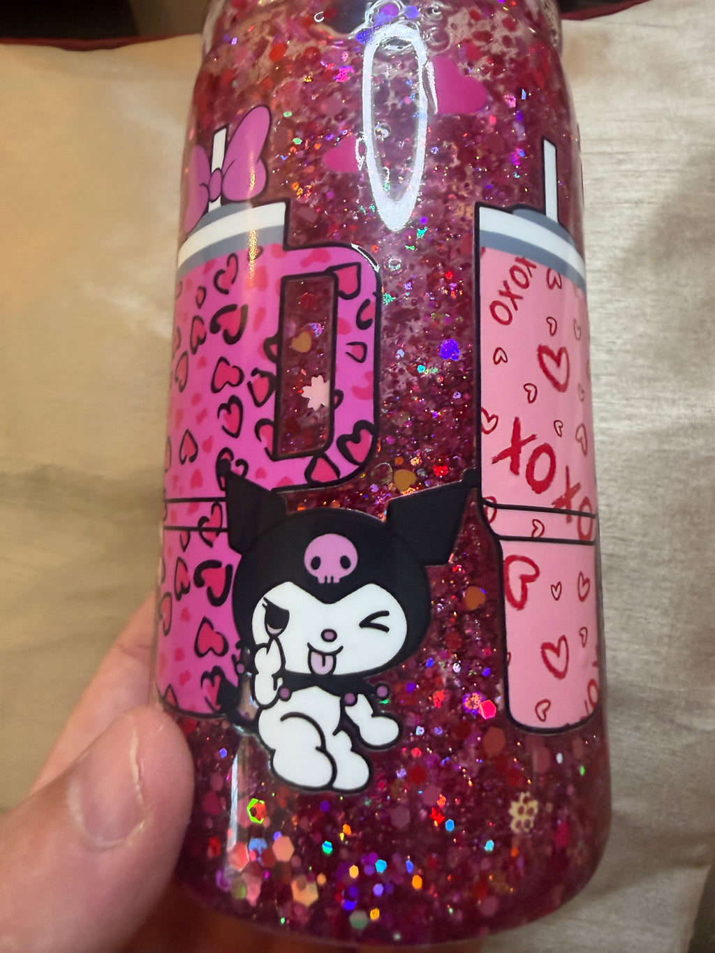 Hello kitty snow globe tumbler 16oz