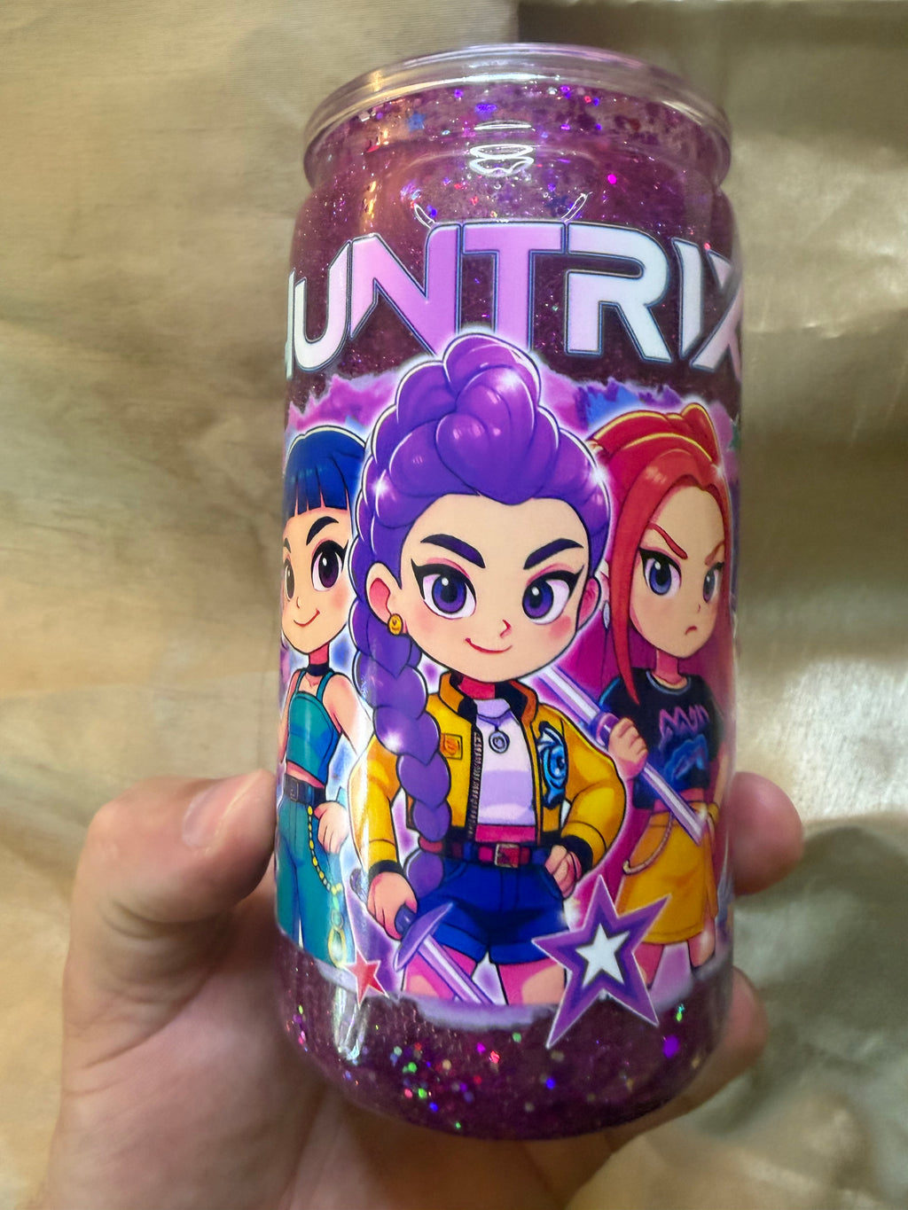 16 oz snow globe tumbler huntrix