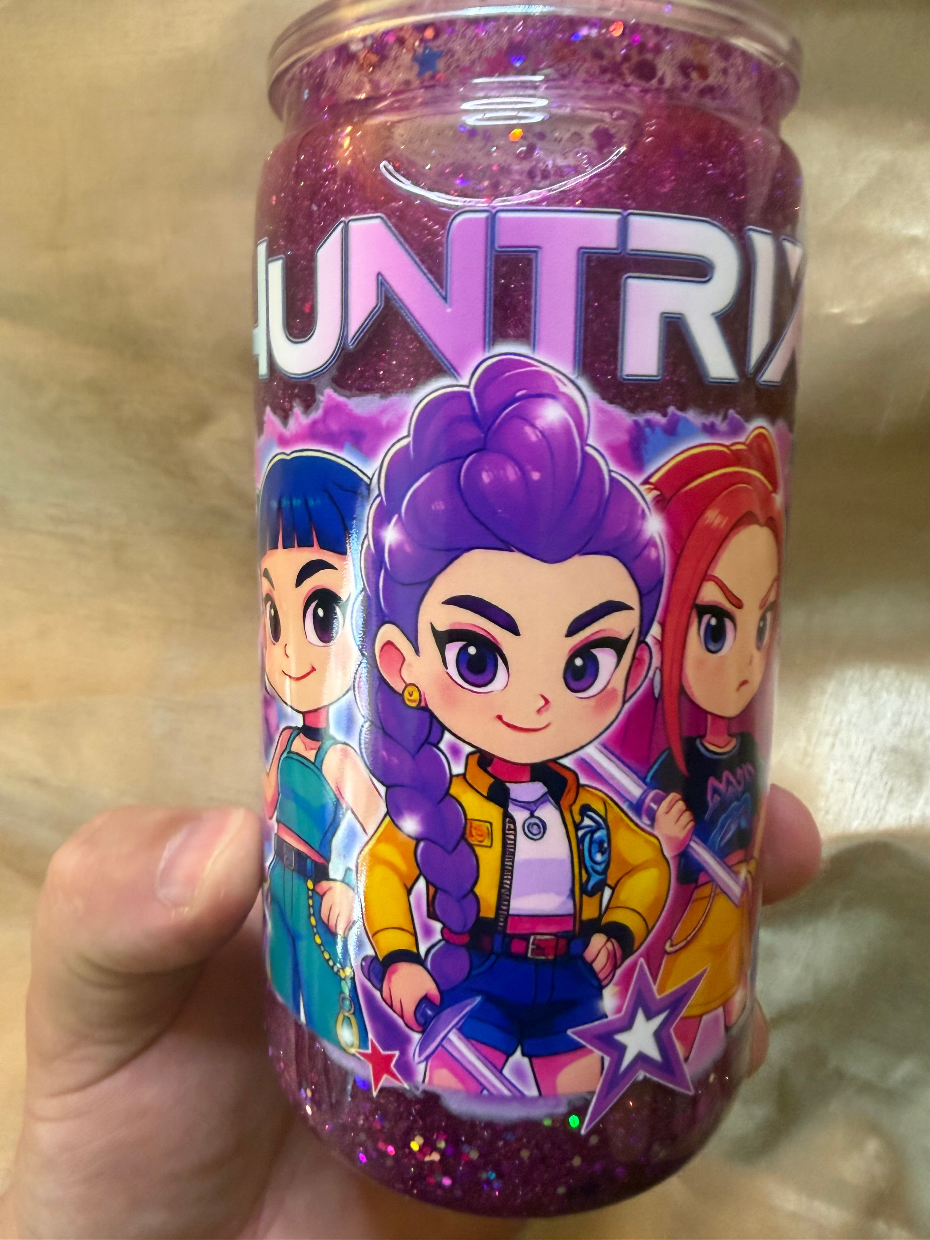 16 oz snow globe tumbler huntrix